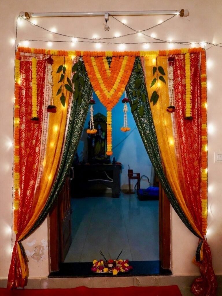 Diwali festival decoration with diyas and fairy lights Bhiwadi