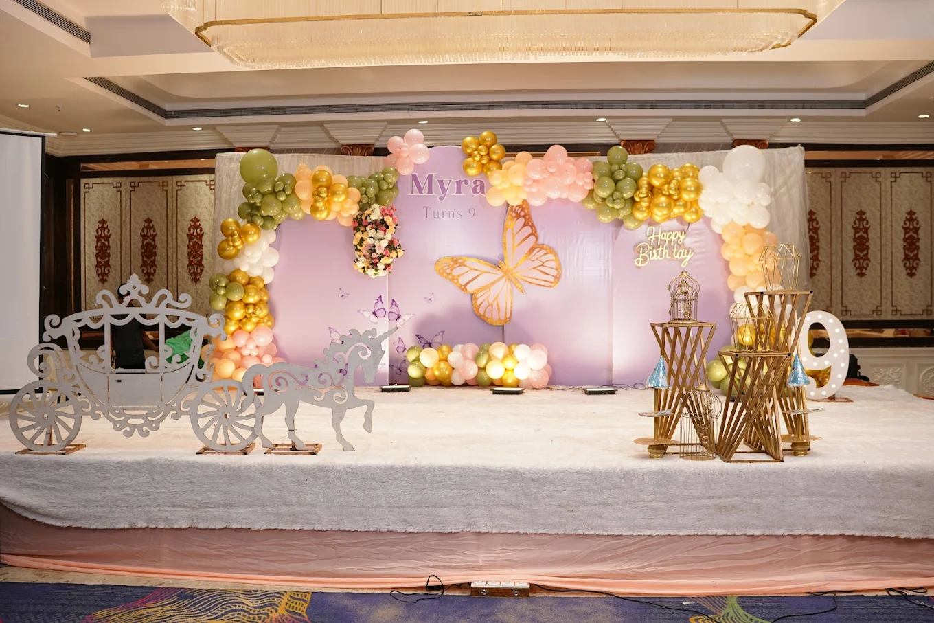 Birthday balloon decoration setup at home by Magic Moment Events Planner Bhiwadi
